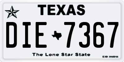 TX license plate DIE7367