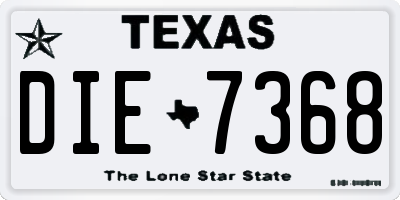 TX license plate DIE7368