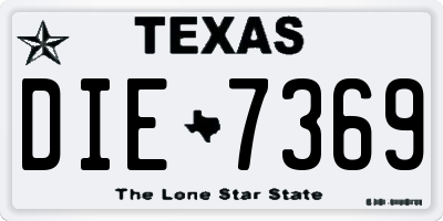 TX license plate DIE7369