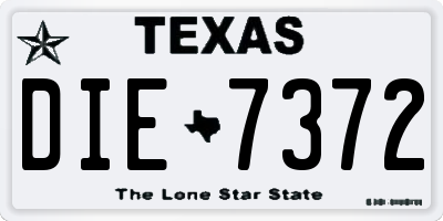 TX license plate DIE7372