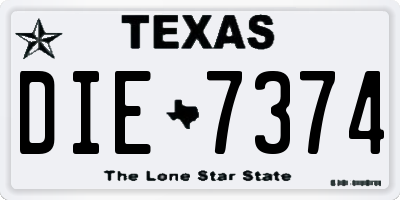 TX license plate DIE7374