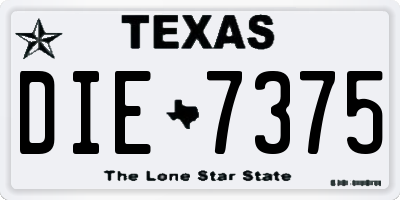 TX license plate DIE7375
