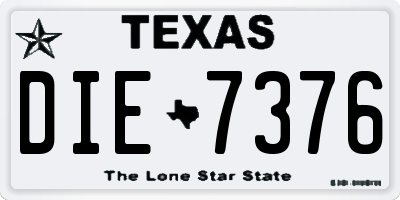 TX license plate DIE7376