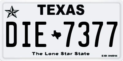 TX license plate DIE7377