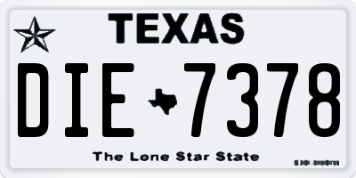 TX license plate DIE7378