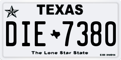 TX license plate DIE7380