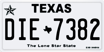TX license plate DIE7382