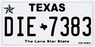 TX license plate DIE7383