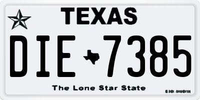TX license plate DIE7385