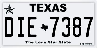 TX license plate DIE7387