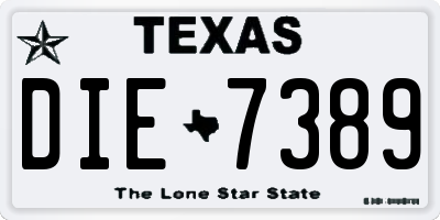 TX license plate DIE7389