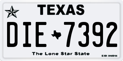 TX license plate DIE7392