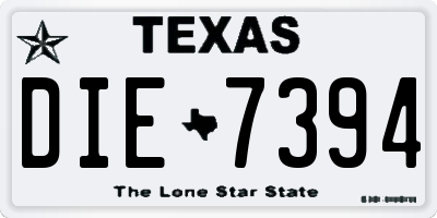 TX license plate DIE7394