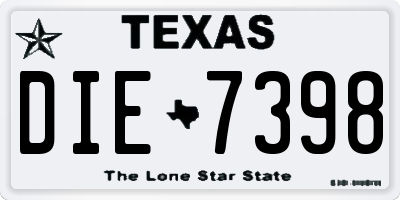 TX license plate DIE7398