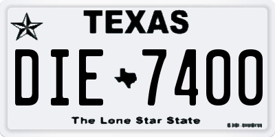 TX license plate DIE7400