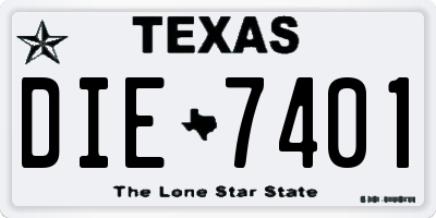 TX license plate DIE7401
