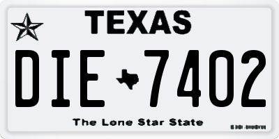 TX license plate DIE7402
