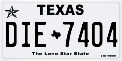TX license plate DIE7404