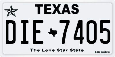 TX license plate DIE7405