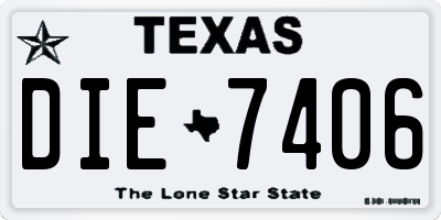 TX license plate DIE7406