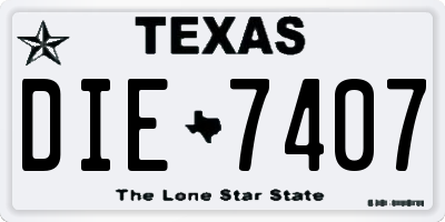 TX license plate DIE7407