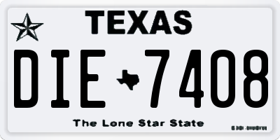 TX license plate DIE7408