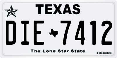 TX license plate DIE7412