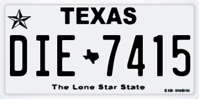 TX license plate DIE7415