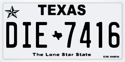 TX license plate DIE7416