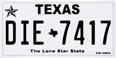 TX license plate DIE7417