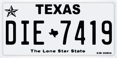TX license plate DIE7419