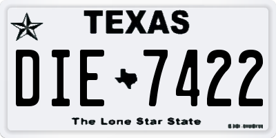 TX license plate DIE7422