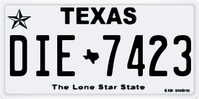 TX license plate DIE7423