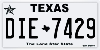 TX license plate DIE7429