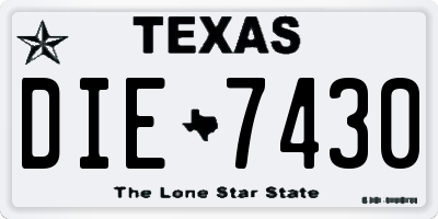 TX license plate DIE7430