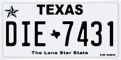 TX license plate DIE7431