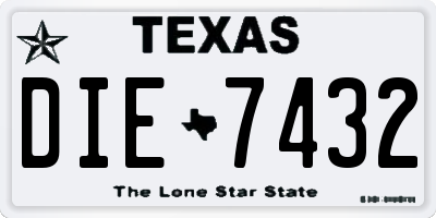 TX license plate DIE7432