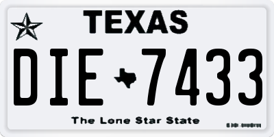 TX license plate DIE7433