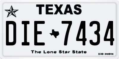 TX license plate DIE7434