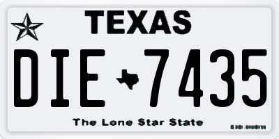 TX license plate DIE7435