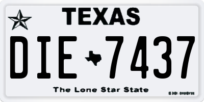 TX license plate DIE7437