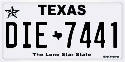 TX license plate DIE7441