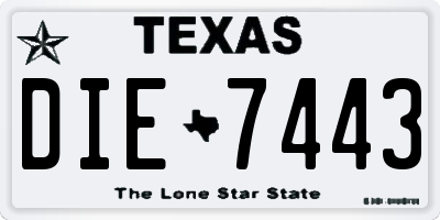 TX license plate DIE7443