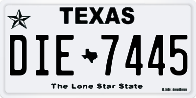 TX license plate DIE7445