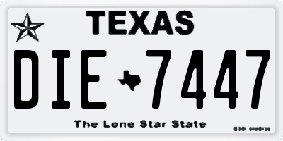 TX license plate DIE7447