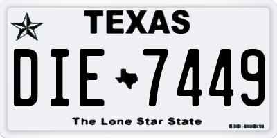 TX license plate DIE7449