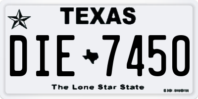 TX license plate DIE7450