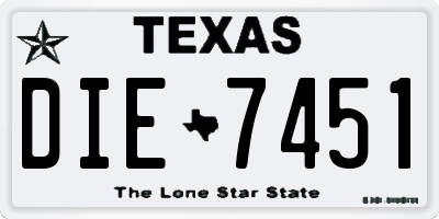 TX license plate DIE7451