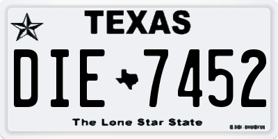 TX license plate DIE7452
