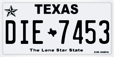 TX license plate DIE7453